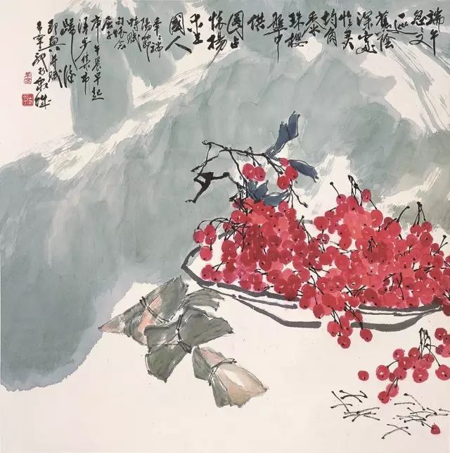 于希宁笔下的花卉瓜果