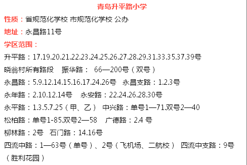 2018青岛市李沧区小学划片范围