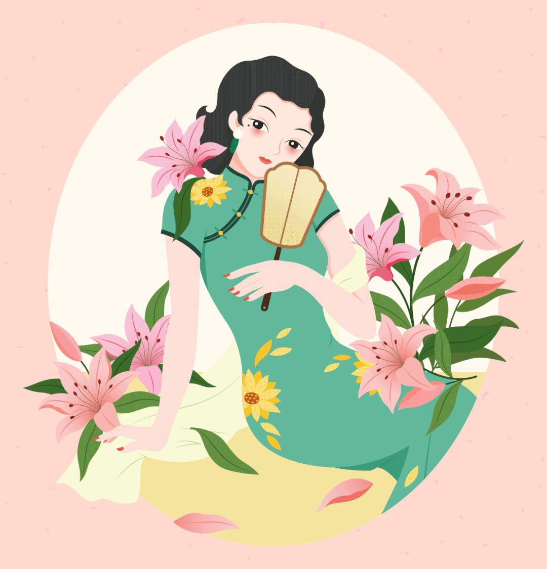 文艺复古春天 母亲节 三八妇女节 女神节 南国有佳人 样式模板素材 135编辑器