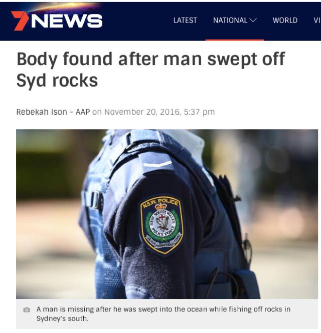 东北老汉悉尼岩钓溺亡 同乡称妻女正紧急赴澳 - 6