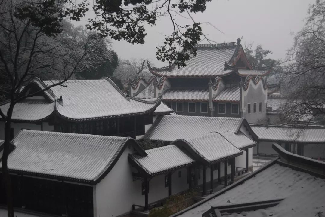 岳麓书院雪景图片