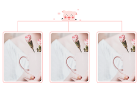 可愛小豬佩奇三圖邊框卡片