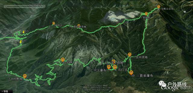 继来于今年5月带队穿越黑竹沟,以下为穿越地图.
